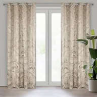 Zasłony - Zasłona gotowa na przelotkach Debra 135 x 270 cm beżowo-szary - miniaturka - grafika 1