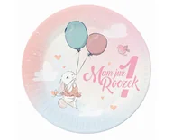 Dekoracje i nakrycia stołu na imprezę - Talerzyki Papierowe Kolekcja Roczek - Króliczek, 18 Cm/ 6 Szt. - miniaturka - grafika 1