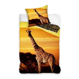 Carbotex Pościel bawełniana 160x200 Żyrafa Africa poszewka 70x80 - Pościel dla dzieci - miniaturka - grafika 1