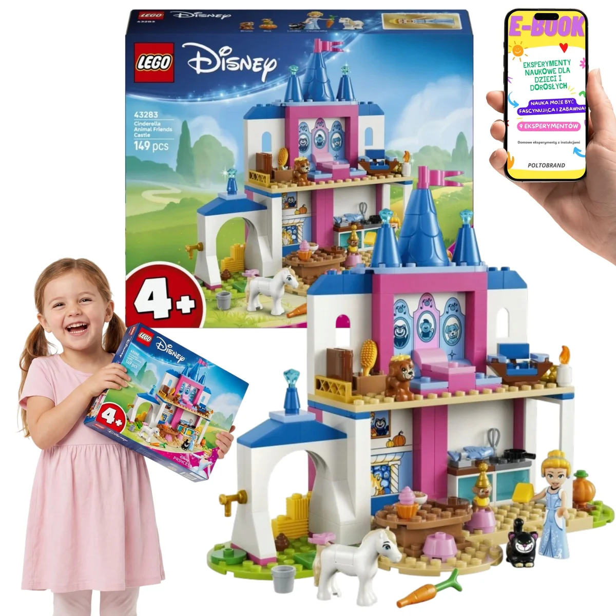LEGO Disney Princess Zamek Kopciuszka i jej Zwierzęcy Przyjaciele 43283
