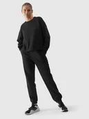 Spodnie damskie - Damskie spodnie dresowe z bawełną 4FWAW24TTROF0819-20S Czarny - miniaturka - grafika 1