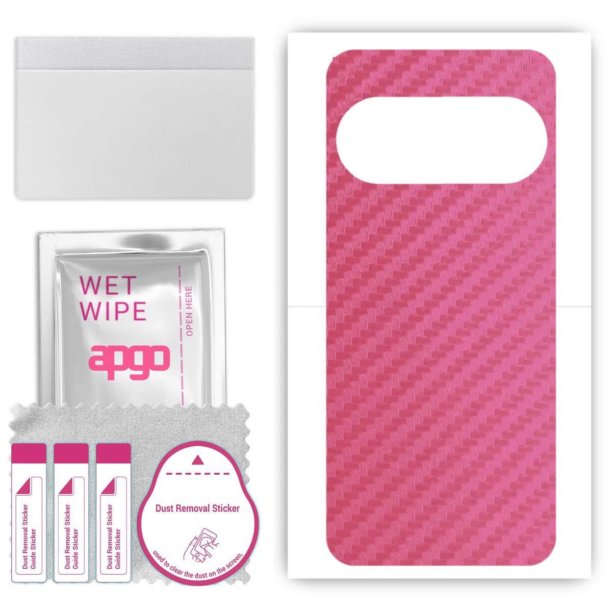 Folia naklejka skórka strukturalna na TYŁ do Google Pixel 9 Pro XL - Carbon Różowy - apgo SKINS