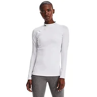 Koszulki i topy damskie - Under Armour Damska koszulka polo Ua Authentics Mockneck dla kobiet, termiczna koszulka do biegania z długim rękawem z technologią Anti-Odour - miniaturka - grafika 1