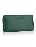 Portfele - Betlewski, Portfel skórzany damski, zielony, 10x19,5 cm - miniaturka - grafika 1