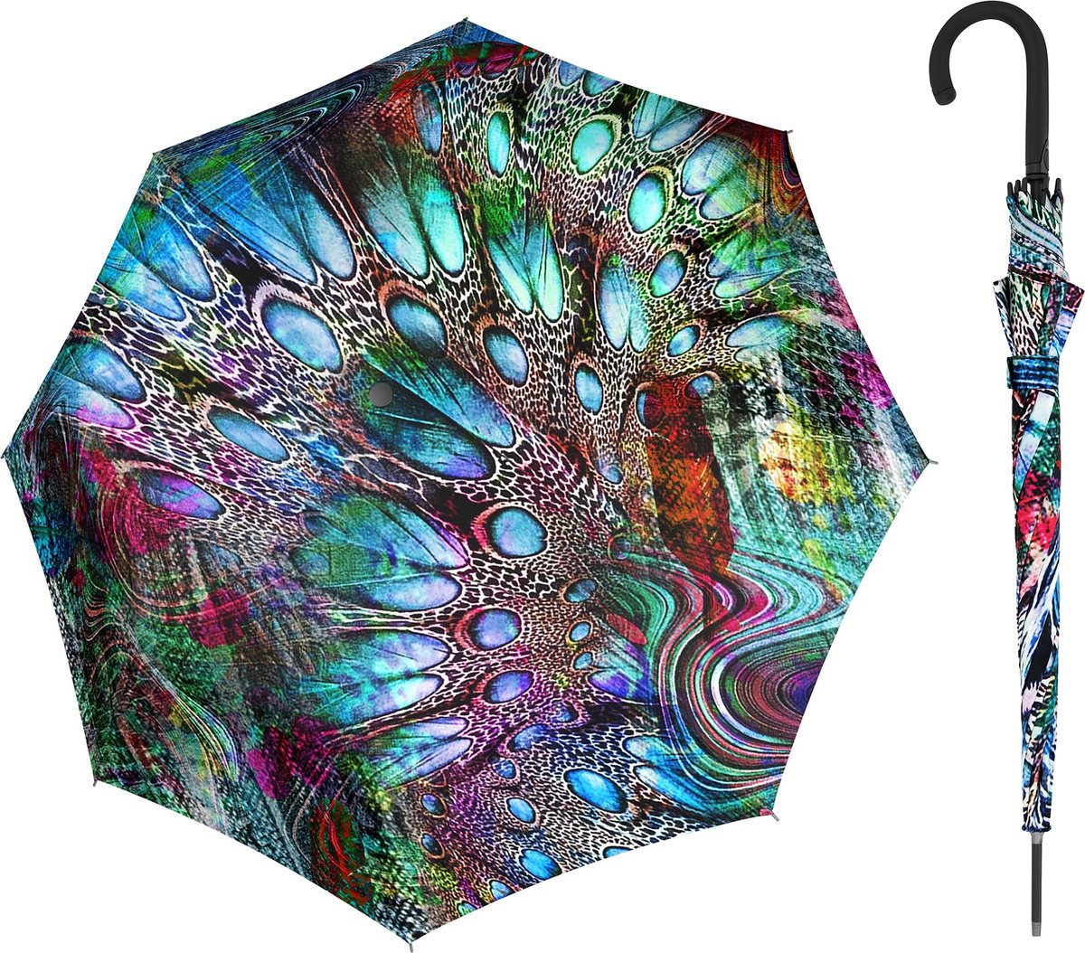 Parasol długi Doppler Fiber Flex Imperial Satin - Pavone