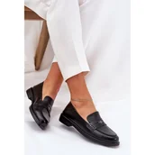 Mokasyny damskie - Eleganckie Mokasyny Damskie Z Naturalnej Skóry Vinceza 18100 Czarne - miniaturka - grafika 1