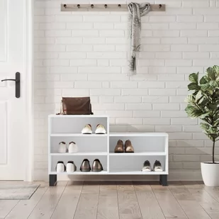 vidaXL Półka na buty, biały, 102x36x60 cm, materiał drewnopochodny - Wieszaki i stojaki - miniaturka - grafika 1