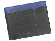 Portfele - Pierre Cardin, Portfel skórzany męski, Tilak14 8806, czarny/niebieski, ochrona RFID - miniaturka - grafika 1