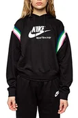 Bluzy damskie - Nike Damska bluza sportowa Heritage Po Hoodie czarny Czarny/Sail/White XS - miniaturka - grafika 1