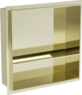 Mexen X-Wall-NR półka wnękowa bez kołnierza z półką 30 x 30 cm, złota - 1951303010S - Półki łazienkowe - miniaturka - grafika 1
