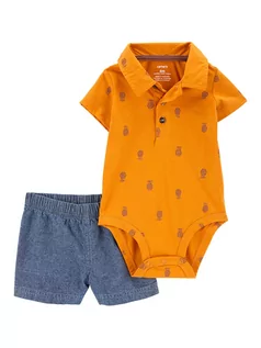 Body dla niemowląt - carter's 2-częściowy zestaw w kolorze pomarańczowym - grafika 1