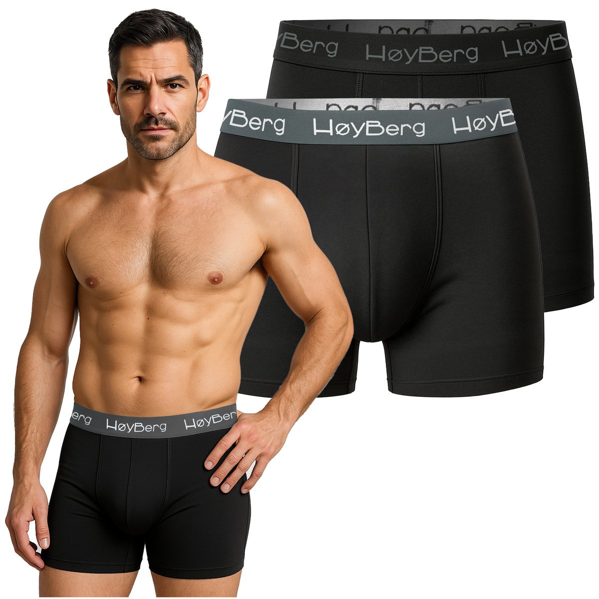 HøyBerg - Scandinavian Style Bokserki Męskie 2 sztuki Zestaw Bawełna Rozmiar M