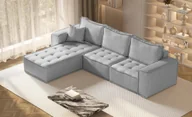 Narożniki - Sofa w kształcie L maxi BOHOO narożnik tkanina Raven szary lewy - miniaturka - grafika 1