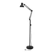 Lampy stojące - Lampa Podłogowa 2m z Regulowanym Ramieniem Metalowa CZARNA 1xE27 Nowoczesna - miniaturka - grafika 1