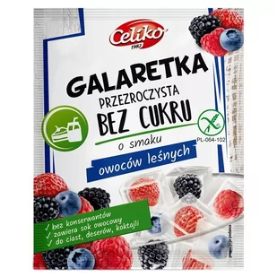 Celiko Galaretka Przezroczysta o Smaku Owoców Leśnych bez dodatku cukru bezglutenowa 14g - - Galaretki - miniaturka - grafika 1