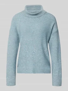 Golf o kroju oversized z cekinowym obszyciem model ‘ARIZONA LS SEQUINS’ - Swetry damskie - miniaturka - grafika 1