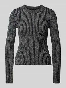 Bluzka z długim rękawem o kroju slim fit z dzianiny z wiskozy model ‘CHRISTA’ - Bluzki damskie - miniaturka - grafika 1