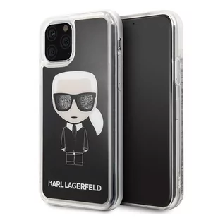 KARL LAGERFELD Karl Lagerfeld Iconic Glitter etui iPhone 11 Pro Max (czarne) KLHCN65ICGBK - Szkła hartowane na telefon - miniaturka - grafika 1