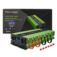 Przetwornice samochodowe - Qoltec Przetwornica Napięcia Monolith Ładowanie Baterii Ups 2000W 4000W 12V Na 230V Czysty Sinus Lcd - miniaturka - grafika 1