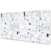 Podkładki na biurko - Podkładka mata ochronna na biurko Domki 90x45 cm - miniaturka - grafika 1