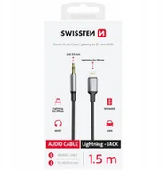 Złącza, przejściówki, adaptery - Swissten Audio Adapter Textile Lightning - 3.5mm Jack Cable 1.5m - miniaturka - grafika 1