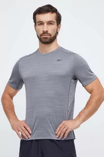 Koszulki męskie - Reebok t-shirt treningowy Motionfresh Athlete kolor szary melanżowy - grafika 1
