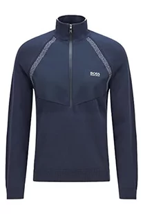 BOSS sweter męski zaxel, Navy410, M - Swetry męskie - miniaturka - grafika 1