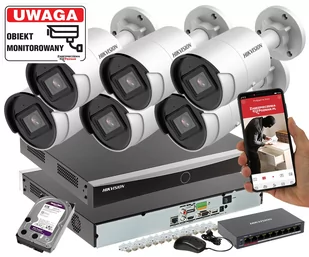 Monitoringu HIKVISION 6 kamer DS-2CD2083G2-I 8mpx Analityka Filtrowanie Acusense + Switch PoE - Zestawy do monitoringu - miniaturka - grafika 1