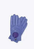 Rękawiczki - Damskie rękawiczki samochodowe ze skóry lizard fioletowe M - miniaturka - grafika 1