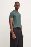 Koszulki męskie - Superdry t-shirt bawełniany męski kolor zielony gładki M1012037A-C6V - miniaturka - grafika 1