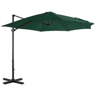 Parasole ogrodowe - vidaXL Parasol wiszący z aluminiowym słupkiem, 300 cm, zielony vidaXL - miniaturka - grafika 1