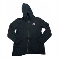 Bluzy dla dziewczynek - Nike bluza dziecięca 116/122 czarna z kapturem na suwak - miniaturka - grafika 1