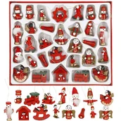 Ozdoby bożonarodzeniowe - Zawieszki świąteczne 30 sztuk ozdoby choinkowe drewniane - miniaturka - grafika 1