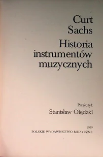 Historia instrumentów muzycznych - Książki o kulturze i sztuce - miniaturka - grafika 1