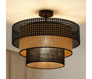 Brilagi - Żyrandol natynkowy DAKOTA LUNETA 1xE27/15W/230V śr. 45 cm czarny/beżowy - Lampy sufitowe - miniaturka - grafika 1
