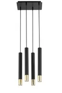 Lampy sufitowe - Sigma Sopel Grand lampa wisząca 4-punktowa czarna/złota 33396 - miniaturka - grafika 1