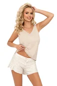 Piżamy damskie - Piżama Marina 1/2 Top Beige - miniaturka - grafika 1