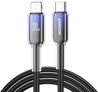 Kable USB - Joyroom Kabel do ładowania / transmisji danych Crystal-Clear Series USB-C do Lightning, 30W PD, 1.2m, czarny - miniaturka - grafika 1