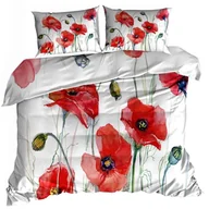 Pościel - Pościel 3D bawełna satyna 160x200 cm CZERWONE MAKI - miniaturka - grafika 1