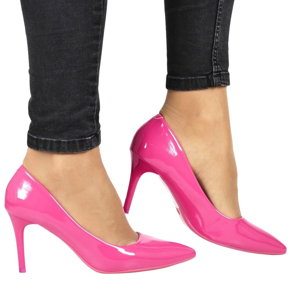 CZÓŁENKA SZPILKI DAMSKIE SEASTAR 101P FUKSJA RÓŻOWE LAKIER