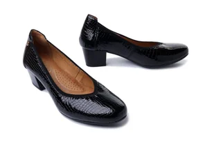 MACIEJKA 04802-01/00-1 czarny gad lakier, czółenka damskie - Maciejka - Czółenka - miniaturka - grafika 1