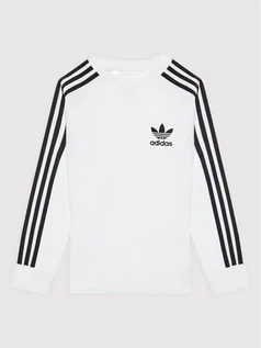 Bluzy dla chłopców - Adidas Bluzka 3-Stripes DW9298 Biały Slim Fit - grafika 1