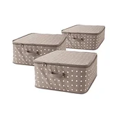 Pokrowce na ubrania - Compactor COMPACTOR torby do przechowywania ubrań, zamek błyskawiczny, ochrona przed kurzem, brązowe, 46 x 46 x 20,5 cm, RAN8108, 3 sztuki - miniaturka - grafika 1