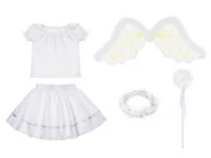Stroje karnawałowe - ZESTAW ANIOŁEK BIAŁY 116-128 5el - miniaturka - grafika 1