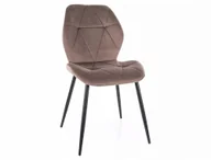Krzesła - Krzesło tapicerowane RICK VELVET cappuccino - miniaturka - grafika 1