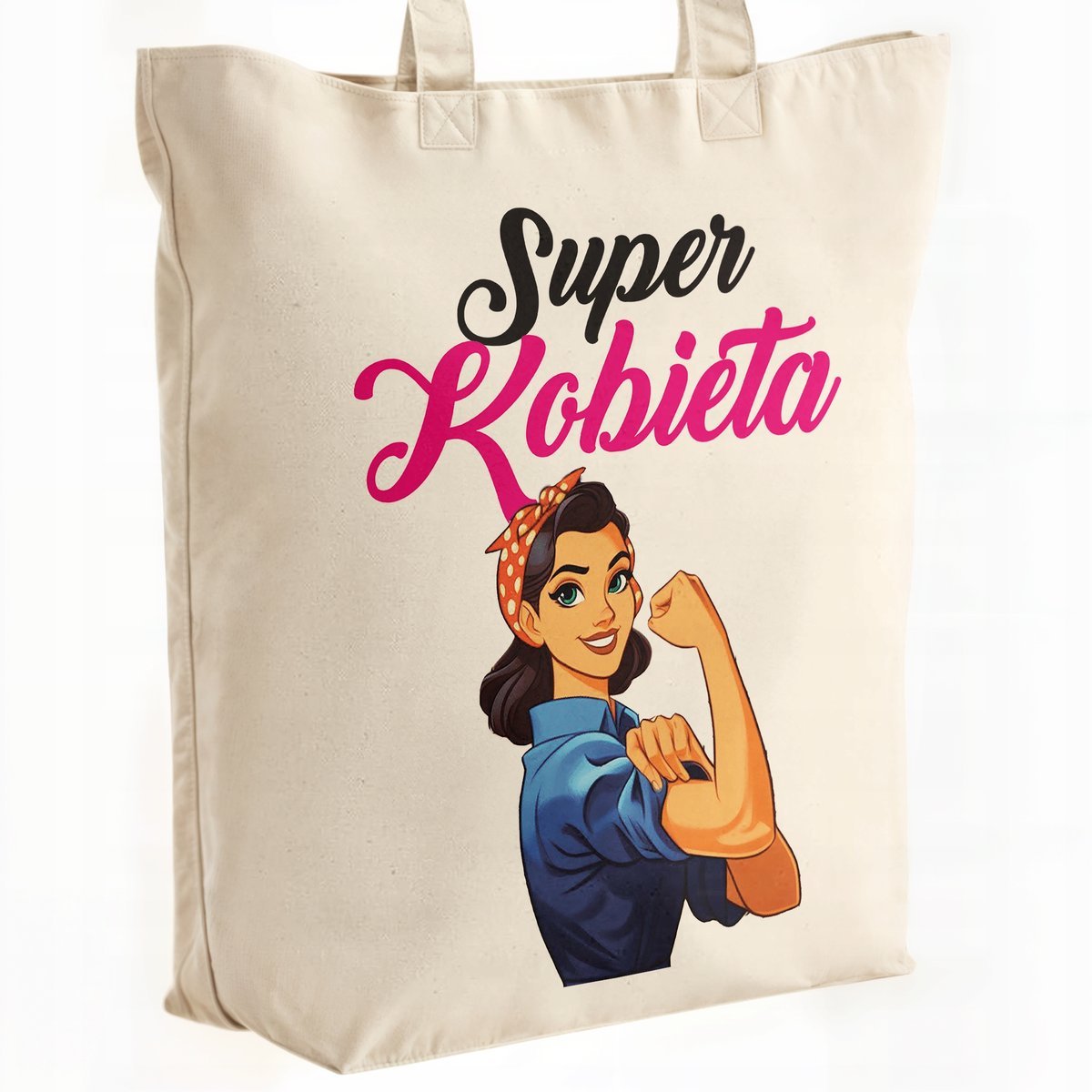 Torba bawełniana premium Super Kobieta Dzień Kobiet Prezent