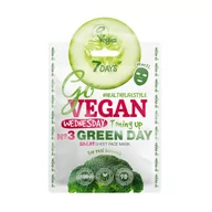 Maseczki do twarzy - 7days 7days Pielęgnacja twarzy Go Vegan Salad Sheet Face Mask Wednesday Green Day For Real Bunnies 25.0 g - miniaturka - grafika 1