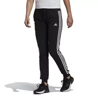 Spodnie damskie - Spodnie dresowe adidas Essentials Single Jersey 3-Stripes Pants GM5542 - czarne - Adidas - grafika 1