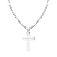 Bransoletki - Srebrny krzyżyk FREZOWANY z łańcuszkiem PANCERKA 9 - miniaturka - grafika 1