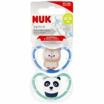 Nuk Smoczek uspokajający silikonowy 18-36m Space 10739501 2 szt. - Smoczki uspokajające - miniaturka - grafika 1